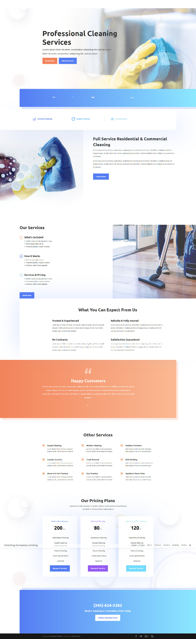 FREE Cleaning Company Layout Pack 免費清潔公司範例頁面組合下載
